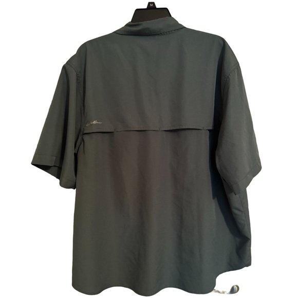 Mens EDDIE BAUER Duck Green Tech Woven Moisture Wicking UPF 40 Shirt XXL 2X | F1 - Picture 2 of 7